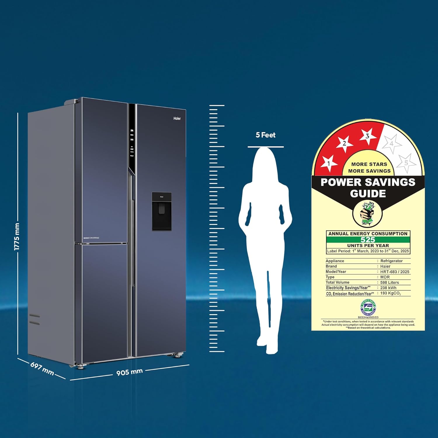 HRT-683WGKU1-(GRAPHITE BLACK)(592 LTRS)(BH043W000)-REF-SIDE BY